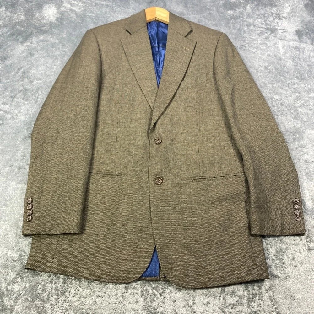 Paul Frederick Sport Coat Blazer Men 38R Birdseye Check Wool Cashmere Jacket